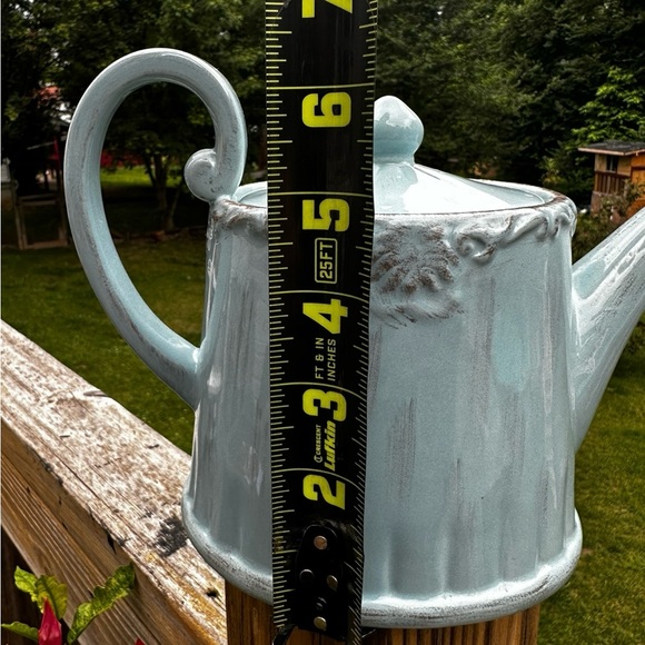 Vintage Burton & Burton Porcelain Teapot Blue & Grey Scrolls 8.5” x 6” - Picture 10 of 11